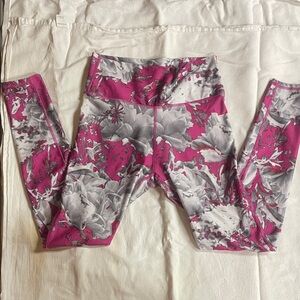 Fabletics Leggings in Pink and Gray Floral